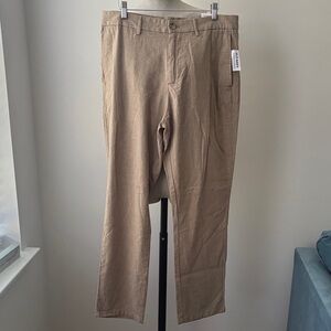 Old Navy Pants Men's Size 34x30 Tan Slim Linen Blend Beach Resort Breathable
